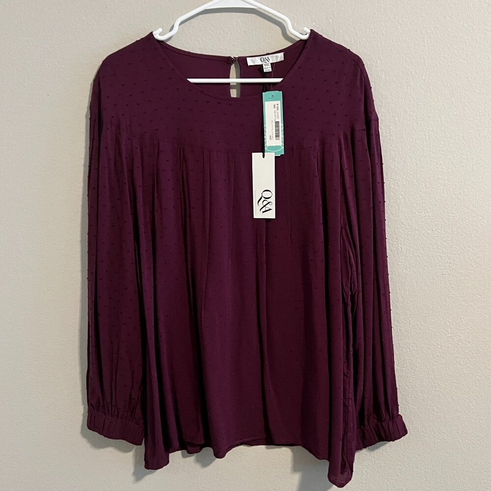 Q&A Capricia Clip Dot Top  - Sz XXL (NWT)